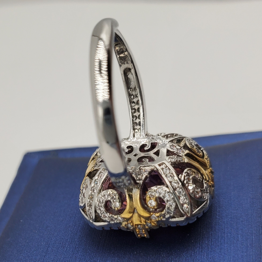 15CTW+ High Carbon Crushed Ice Radiant Lab Sapphire High Quality Czs S925 Ring - Picture 7 of 17